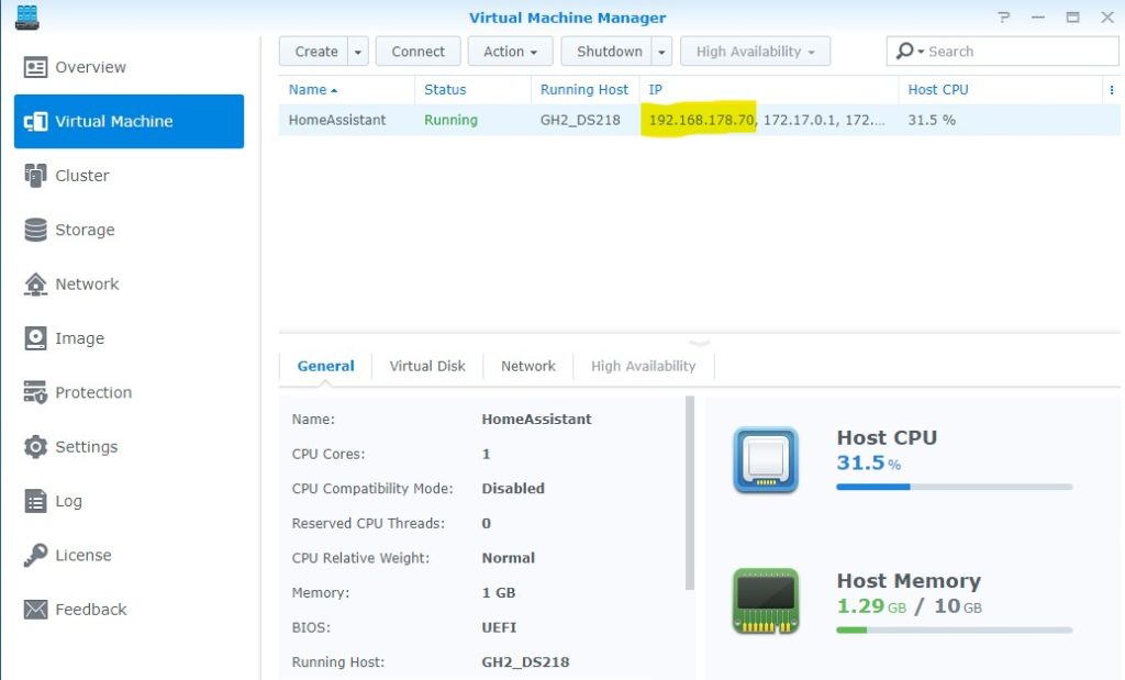 Install HomeAssistant in a Virtual Machine (VMM) GH2home